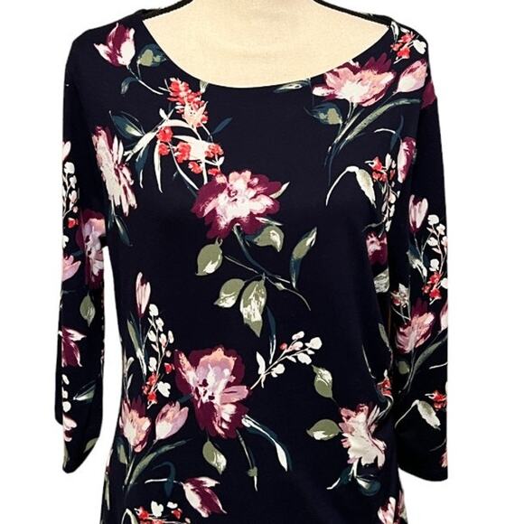 Verse Asymmetrical Navy Floral Dress Size XXL - Picture 2 of 7